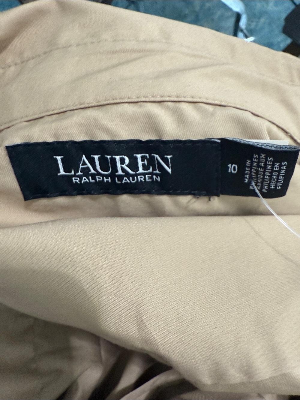 Ralph Lauren Khaki/Tan Button-Front Maxi Shirt Dress with Double Buckle Waist - Picture 6 of 6